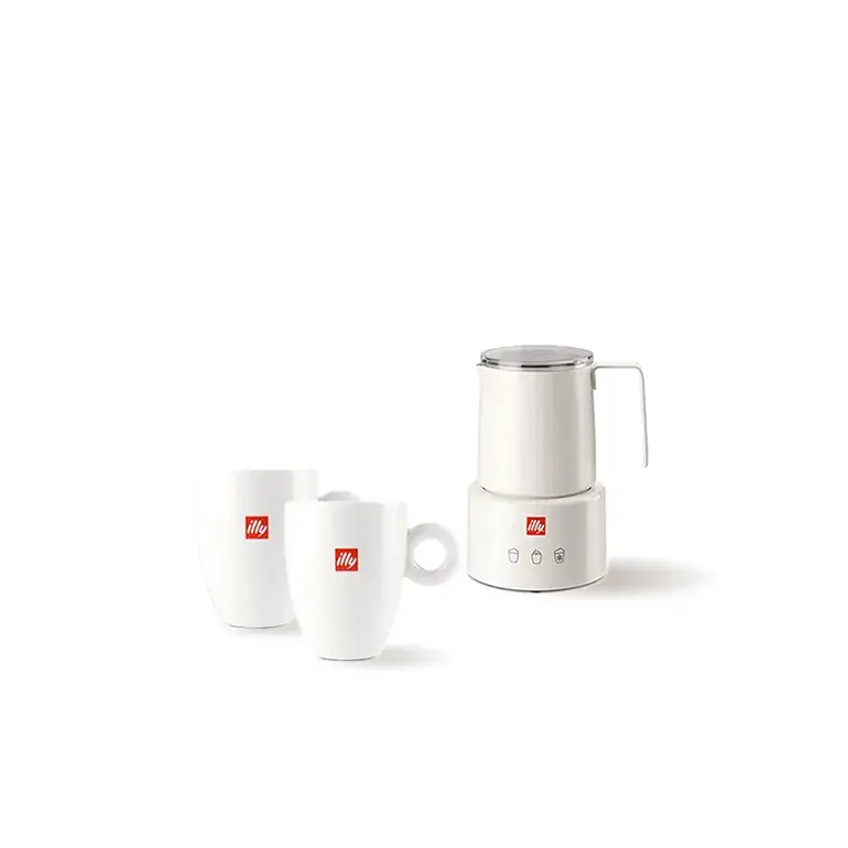illy Logo Mugs & Milk Frother Bundle