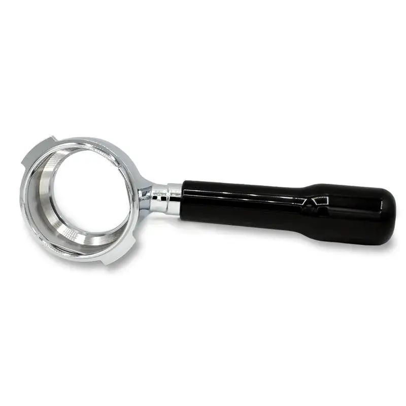 Pasquini/Bezzera Bottomless Portafilter Black Handle w/ Filter Basket
