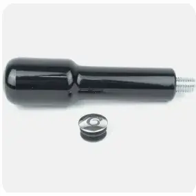 Black Plastic Portafilter Handle w/ Chrome End Cap (M12)