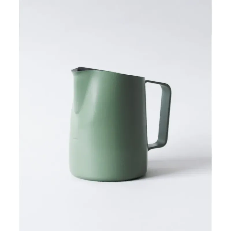 15oz SLOW POUR SUPPLY® x WPM Latte Art Pitcher with Wide Spout in Moss Green “ROWAN”