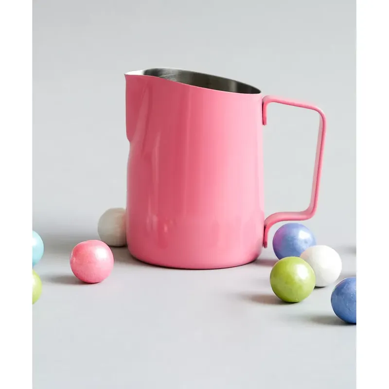 15oz Latte Art Pitcher with Round Spout in Gloss Bubble Gum