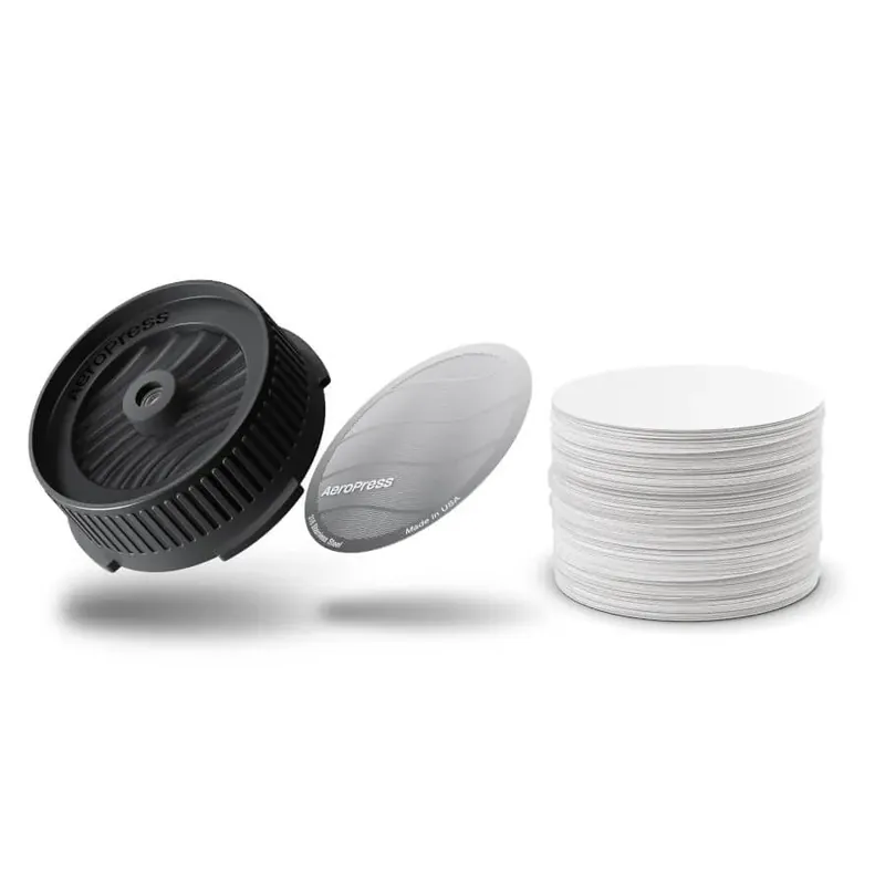 AeroPress Flow Control Filter Cap, Stainless Steel Filter, and Paper Micro-Filters Bundle