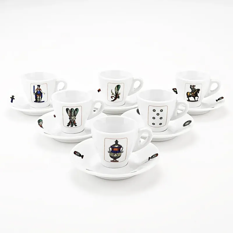 Italian Playing Cards Espresso Cups-Set of 6