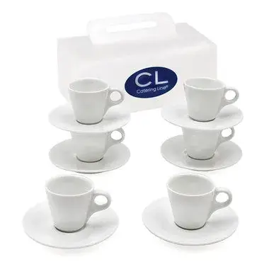 Caterling Line Espresso White Espresso Cups Set of 6