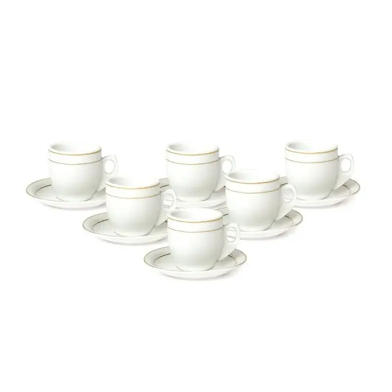 Espresso cups with gold pin stripe