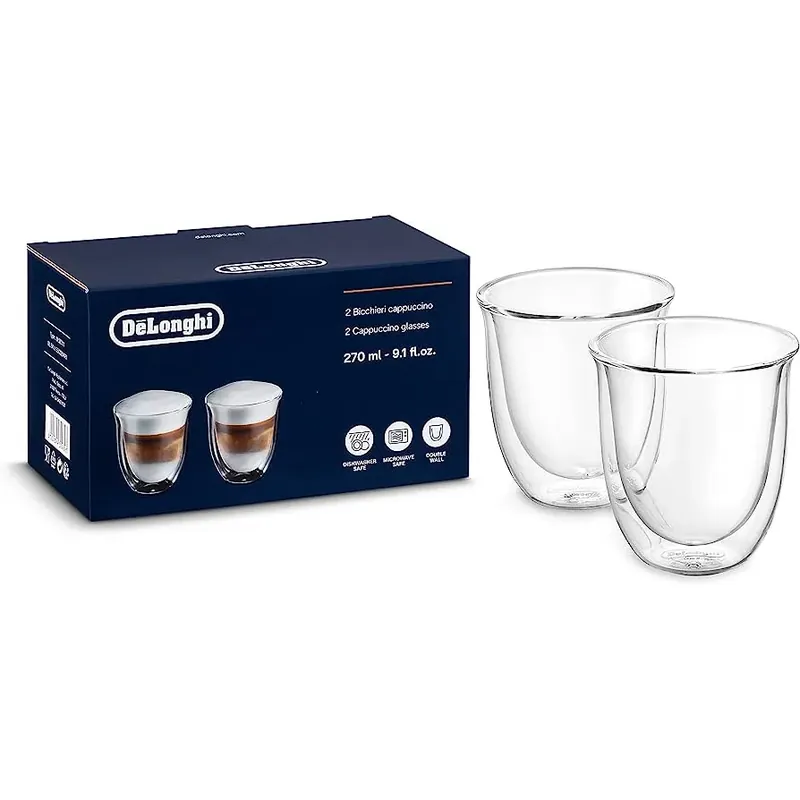 De’Longhi Double wall Cappuccino Glass set of 2