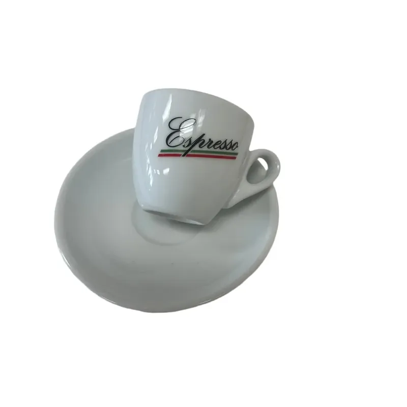 Palermo White Espresso cups “Espresso motif”, by Nuova Point, set of 6, Made in Italy!