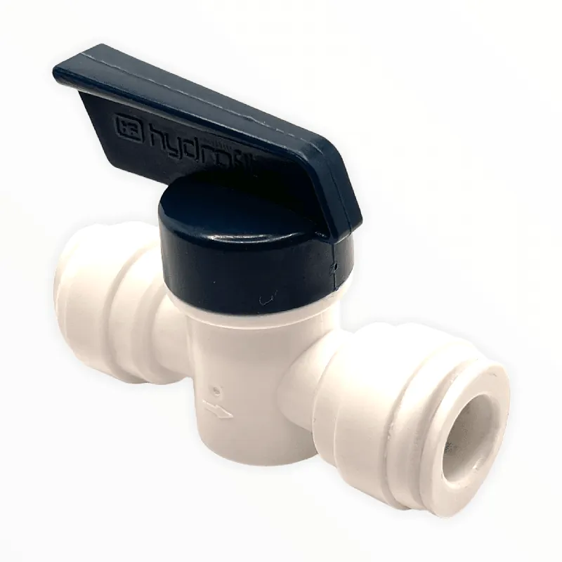 Push Fit 3/8" Tube Shut-Off Valve - Polypropylene