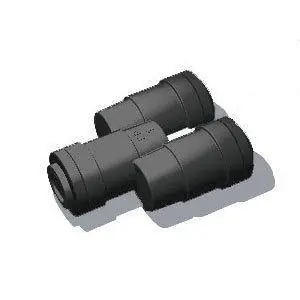 Push Fit 3/8" Tube 2-Way Divider - Black