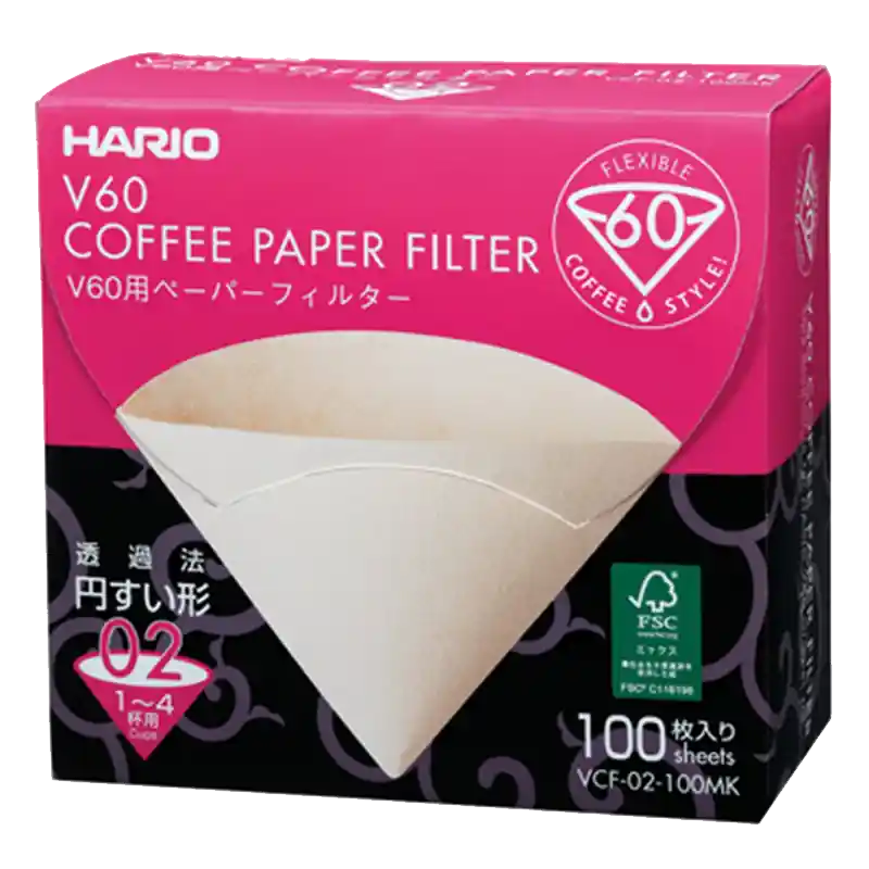 V60 Filter Paper, 02 Size, 100 pcs, Natural (Box)