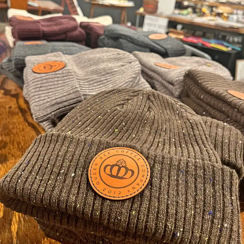 Leather Patch Beanie