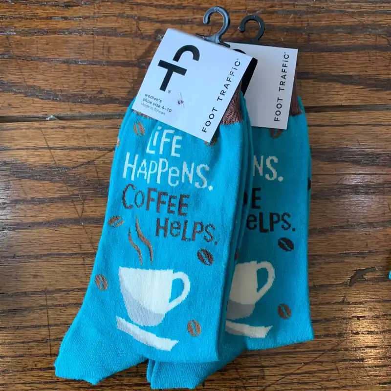 Women‘s Coffee Socks “life happens”