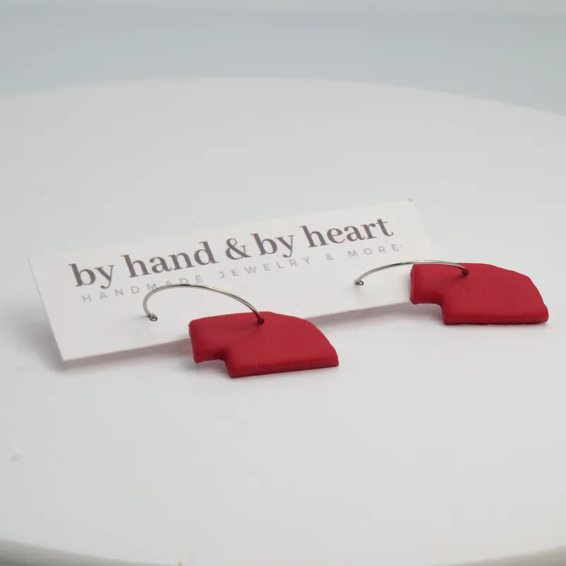 Nebraska Red Dangle Earrings