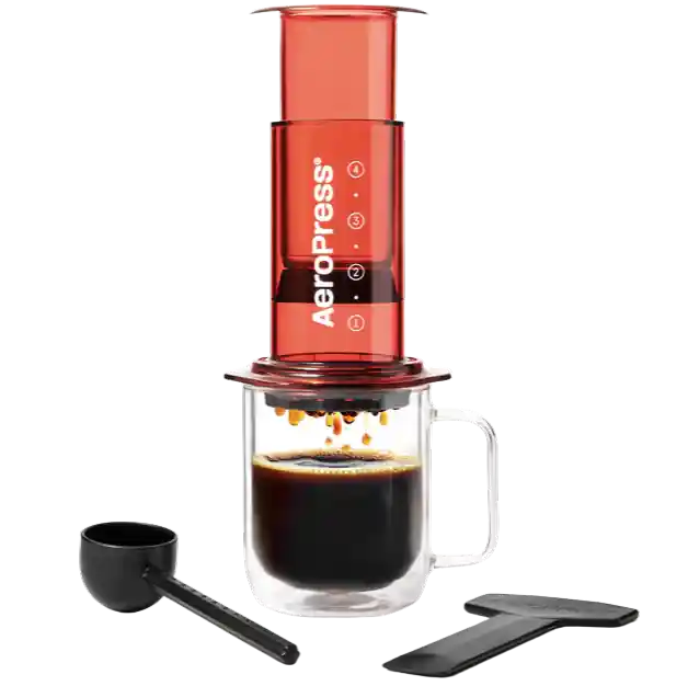 AeroPress Clear Coffee Maker- Red