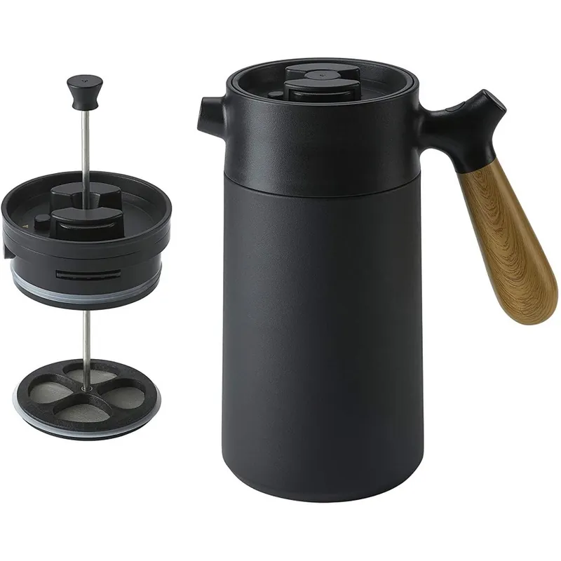CasaWare Stainless Steel Thermal French Press Coffee and Tea Maker 32oz. Black