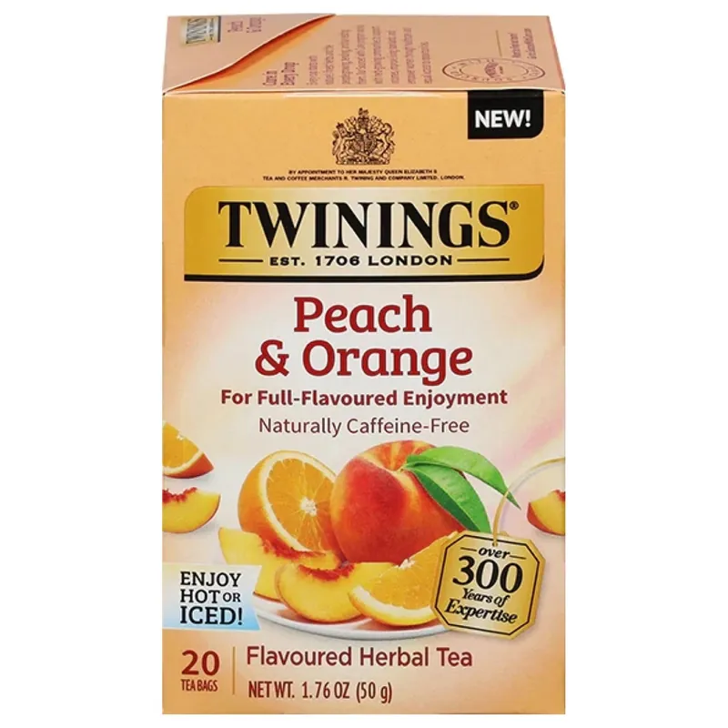 Twinings Peach & Orange Herbal Tea Bags 20ct.