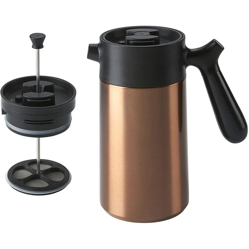 CasaWare Stainless Steel Thermal French Press Coffee and Tea Maker 32oz. Copper