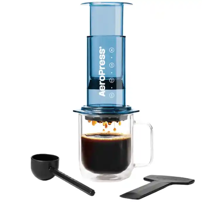 AeroPress Clear Coffee Maker- Blue