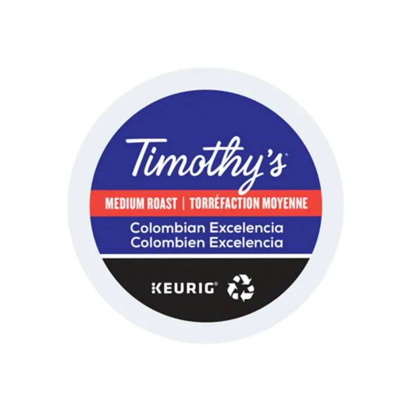 Timothy‘s Colombian Excelencia K-Cup® Recyclable Pods (Case of 96)