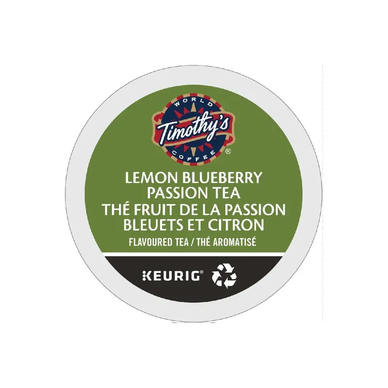 Timothy‘s Lemon Blueberry Passion Tea K-Cup® Recyclable Pods (Case of 96)