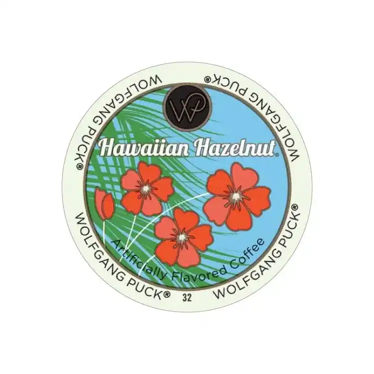 Wolfgang Puck Hawaiian Hazelnut Single Serve Coffee Pods (Case of 96)