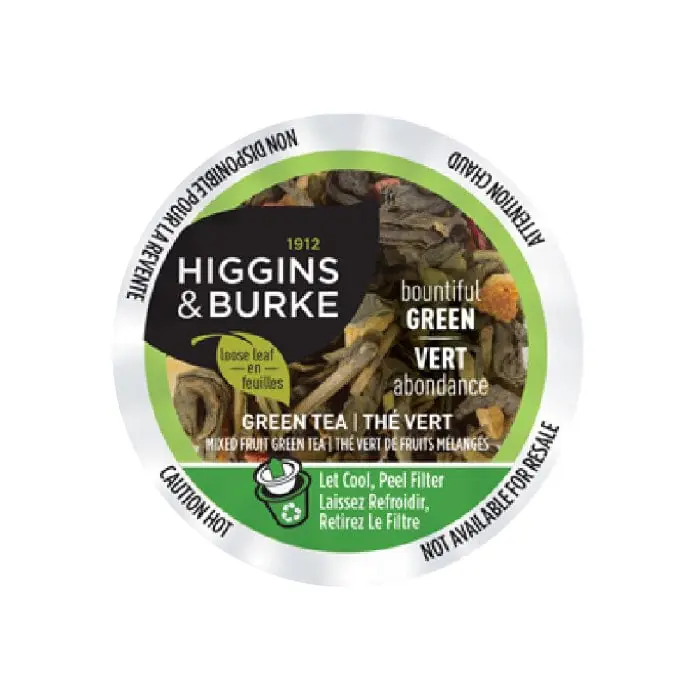 Higgins & Burke Bountiful Green Tea Single Serve Pods (Box of 24)