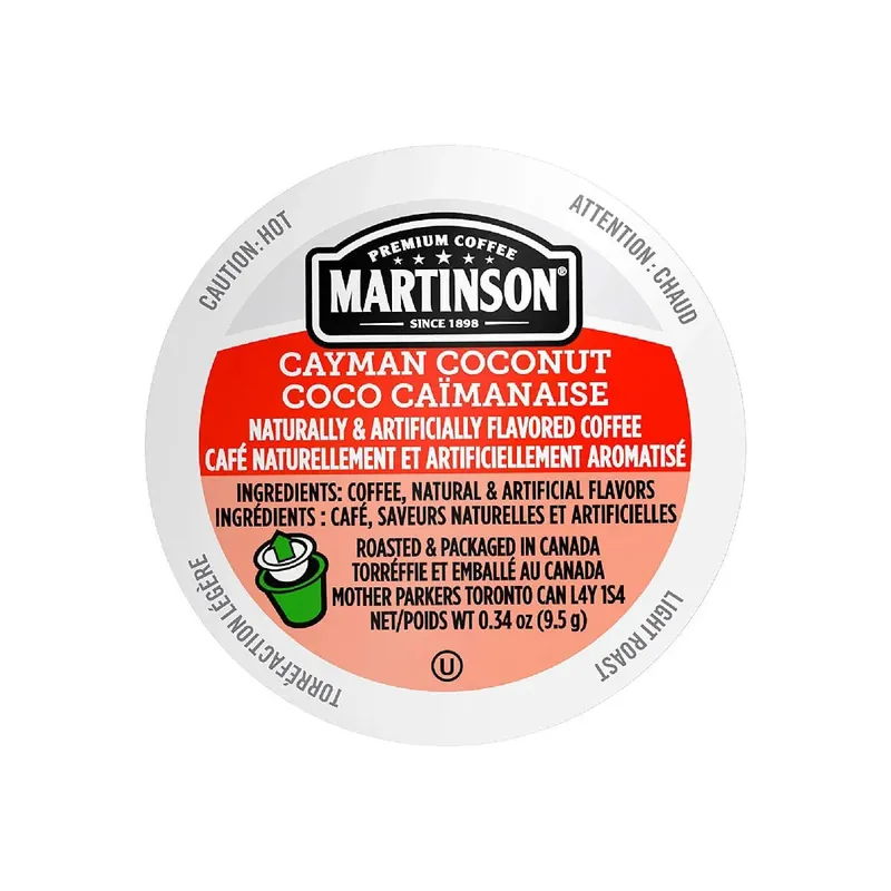 Martinson Coffee Cayman Coconut Single Serve Pods (Case of 96)