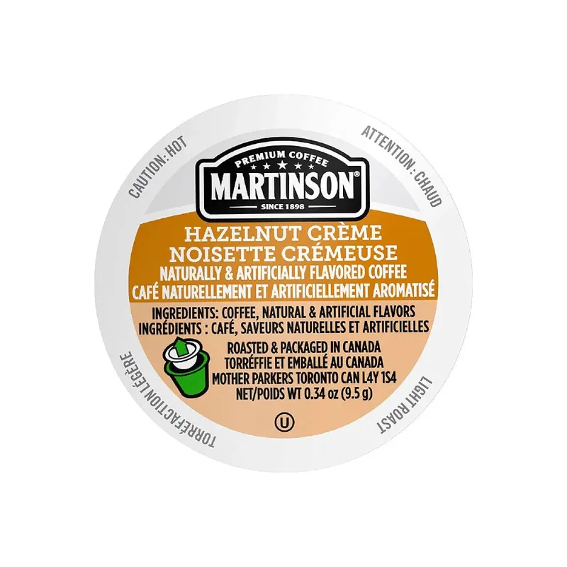 Martinson Coffee Hazelnut Créme Single Serve Pods (Case of 96)