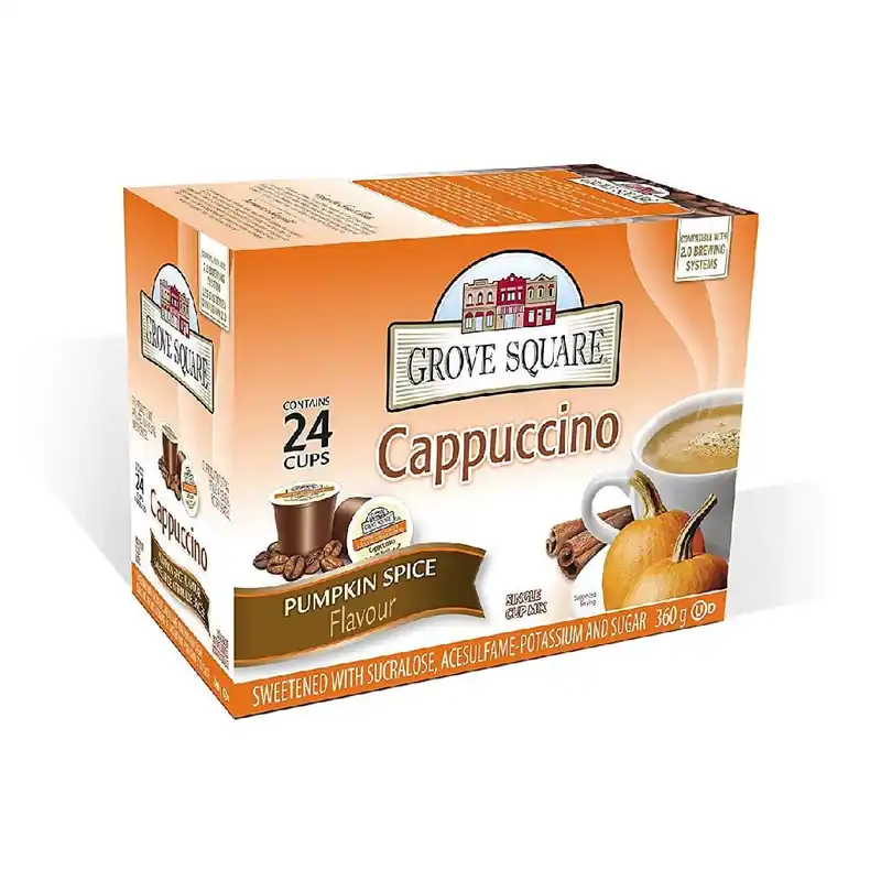 Grove Square Pumpkin Spice Cappuccino Single Serve Coffee Pods (Box of 24)