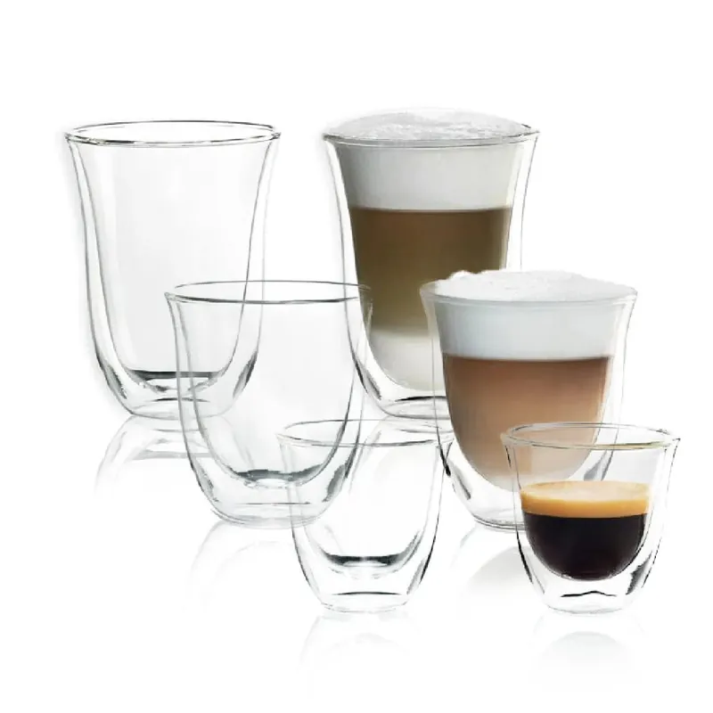 De‘Longhi Double Walled Glassware (2x Espresso, 2x Cappuccino, 2x Latte) Bundle