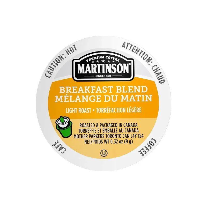 Martinson Coffee Breakfast Blend Single Serve Pods (Case of 96)