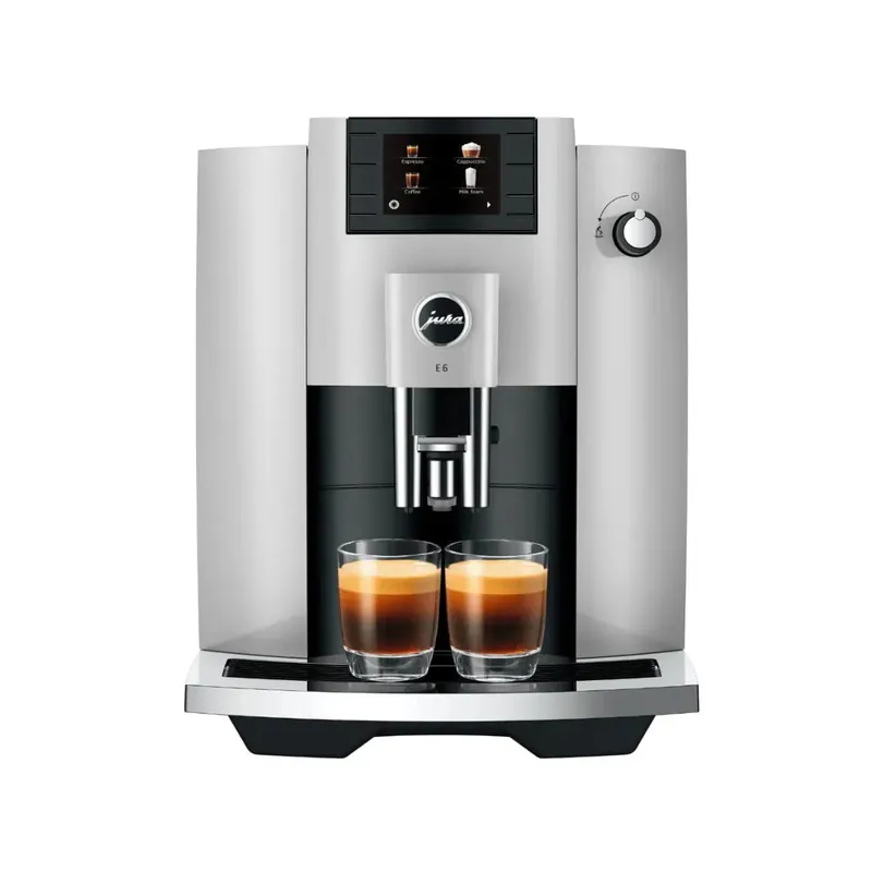 Jura E6 Super Automatic Coffee Machine Platinum - (Model 15465 Latest Version)
