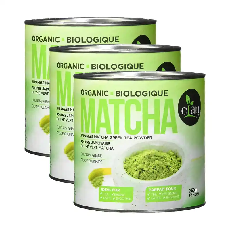 Elan Organic Japanese Matcha Green Tea Powder Bulk 3 Pack (750g / 26.5oz)