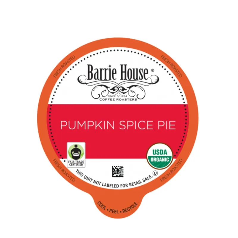 Barrie House Fair Trade Pumpkin Spice Latte Single-Serve Coffee Pods (Case of 96)