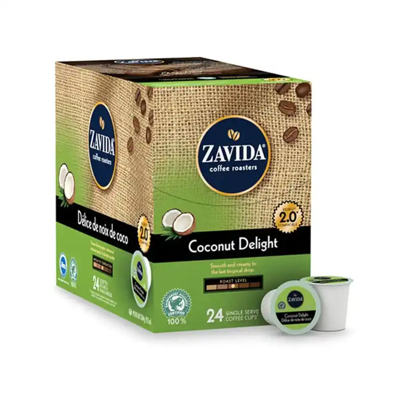 Zavida Coconut Delight Single-Serve Coffee Pods (Box of 24)
