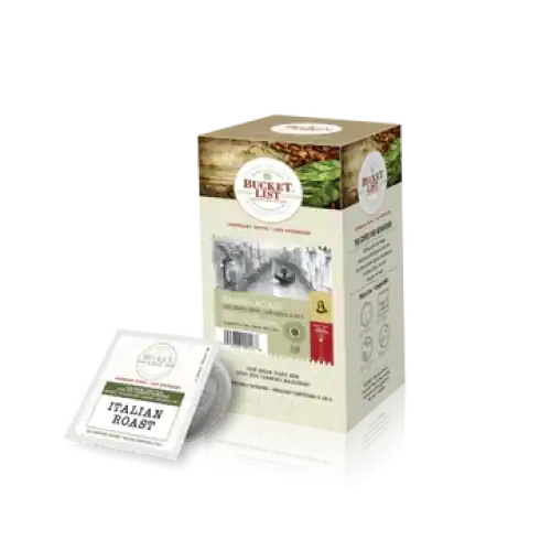 Bucket List Coffee Italian Roast Single Serve Soft Pods (Box of 18)