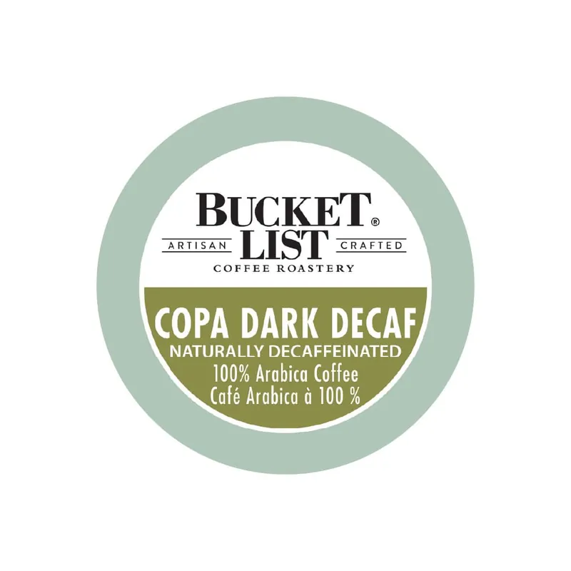 Bucket List Coffee Copa Dark Decaf Single Serve Pods (Case of 96)
