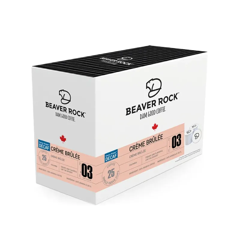 Beaver Rock Crème Brûlée Decaf Single-Serve Coffee Pods (Box of 25)