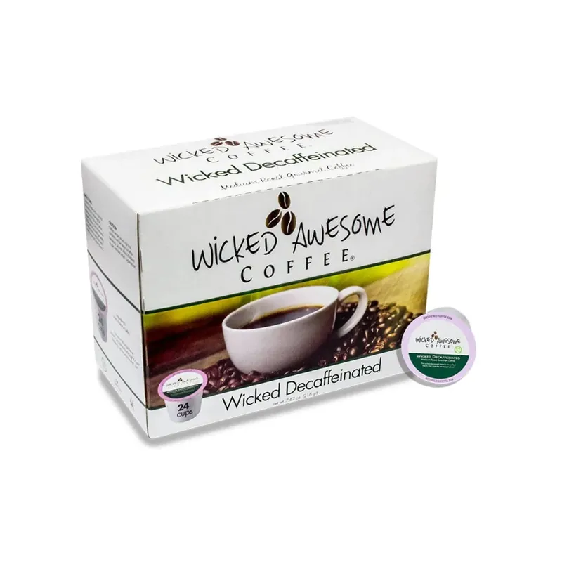 Wicked Awesome‘s Decaffeinated Single-Serve Coffee Pods (Box of 24)