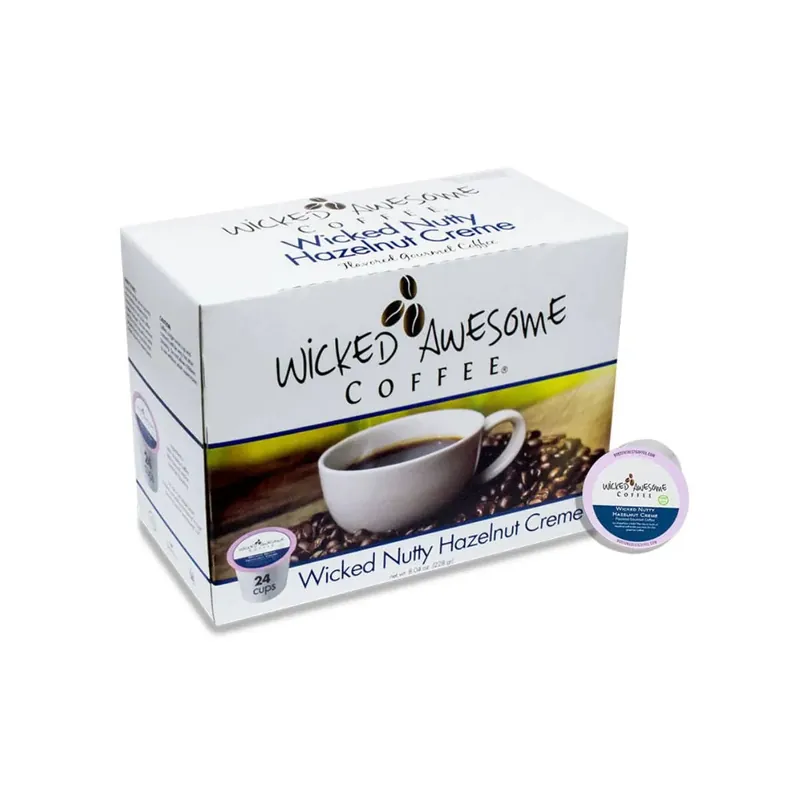 Wicked Awesome‘s Nutty Hazelnut Creme Single-Serve Coffee Pods (Box of 24)