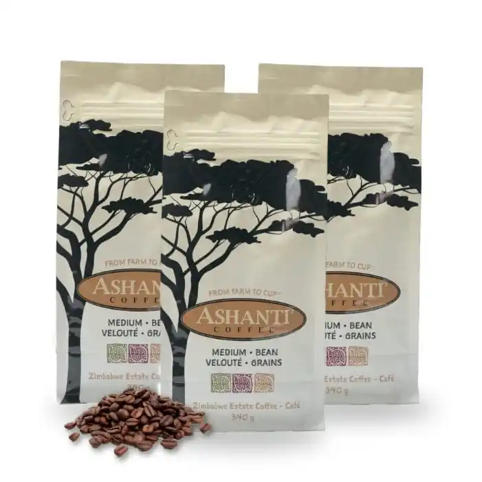 Ashanti Artisan Coffee African Medium Roast Whole Bean 3 pack Bundle