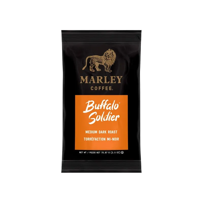 Marley Coffee Buffalo Soldier Ground Coffee Packets (Box of 64 X 2.5oz)