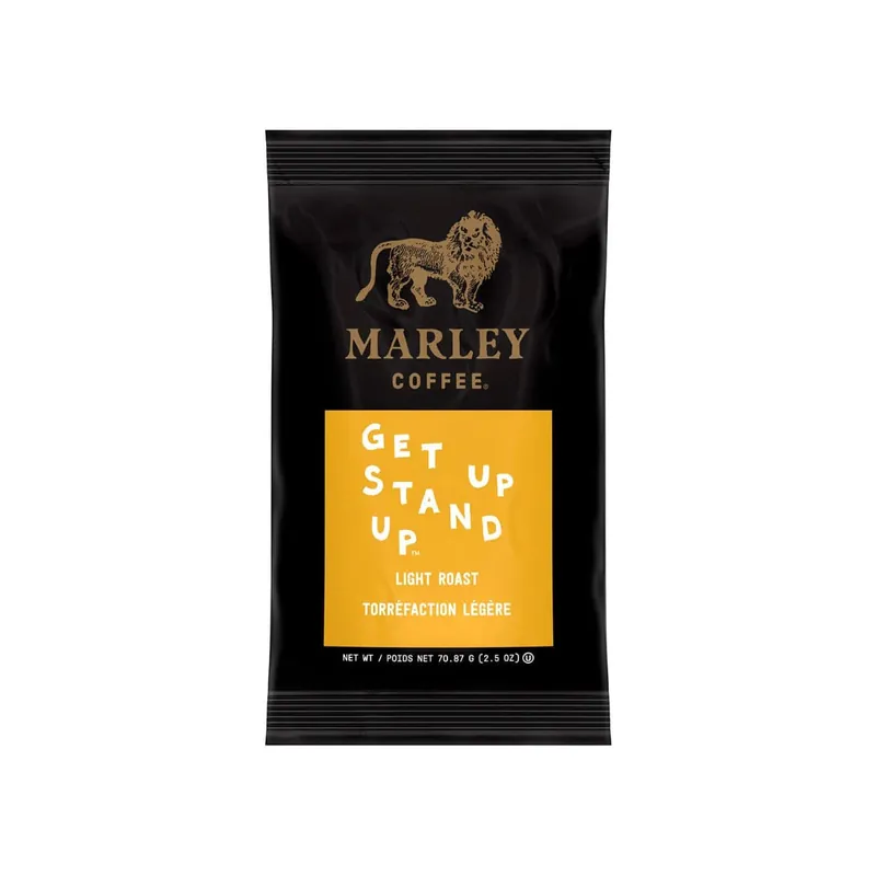 Marley Coffee Get Up Stand Up Ground Coffee Packets (Box of 64 X 2.5oz)