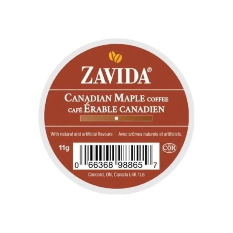 Zavida Canadian Maple Single-Serve Coffee Pods (Box of 24)