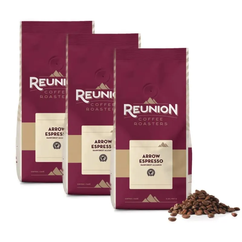 Reunion Island Espresso Barlino / Arrow Espresso Whole Bean Value Pack (Box of 3)