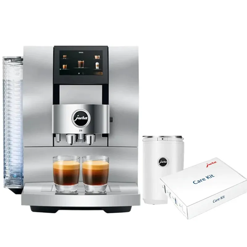 Jura Z10 Aluminum White Super Automatic Coffee Machine Bundle (Jura White Cool Control 1.0 l and Smart Care Kit)