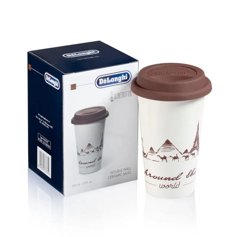 De‘Longhi Double Walled Ceramic Thermal Mug (The Globetrotter) DLSC057