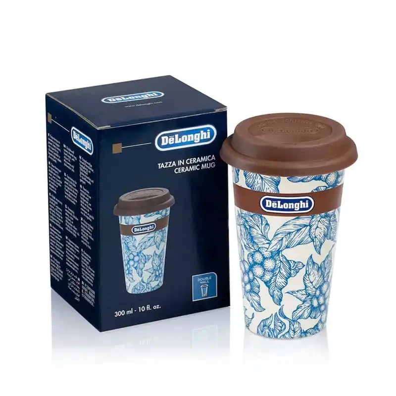 De‘Longhi Double Walled Ceramic Thermal Mug (Blue Flower) DLSC064