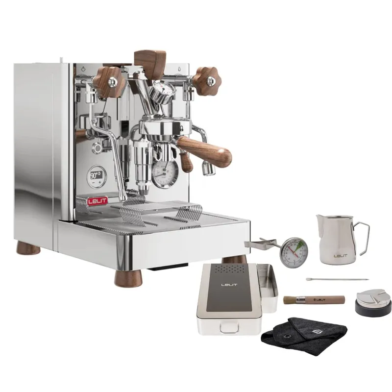 Lelit Bianca 3 Semi-Automatic Dual-Boiler E61 Espresso Machine with PID PL162T Version 3 (Stainless Steel) Bundle