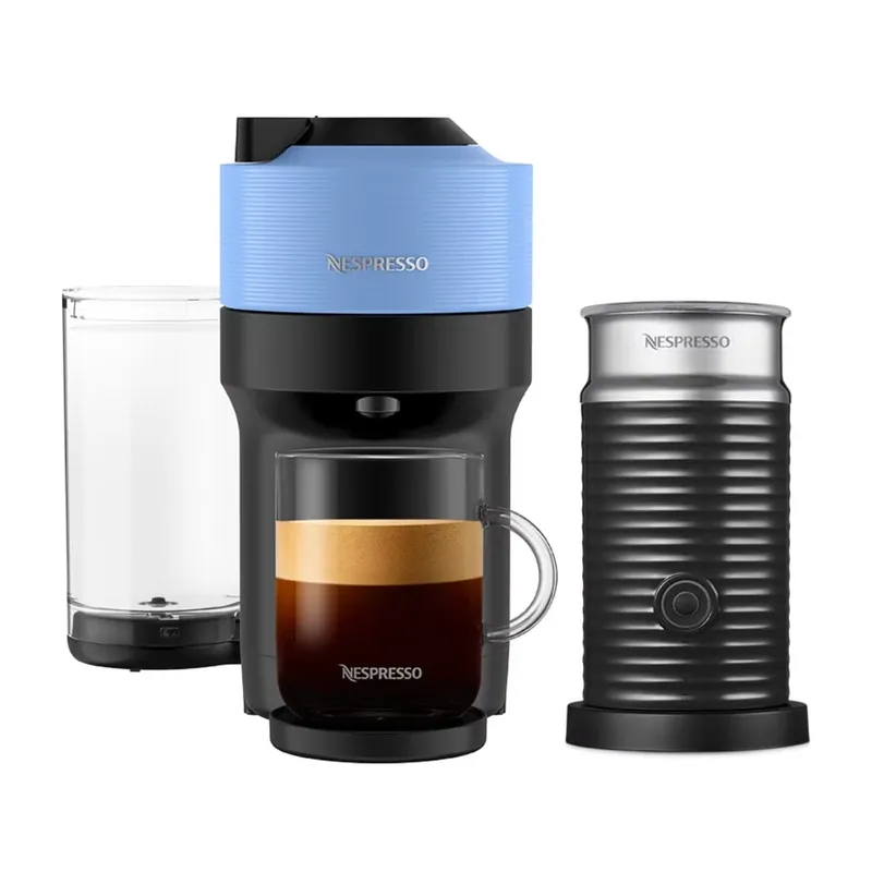 Nespresso Vertuo Pop+ Coffee and Espresso Machine with Aeroccino by De‘Longhi ENV92AAE (Pacific Blue)